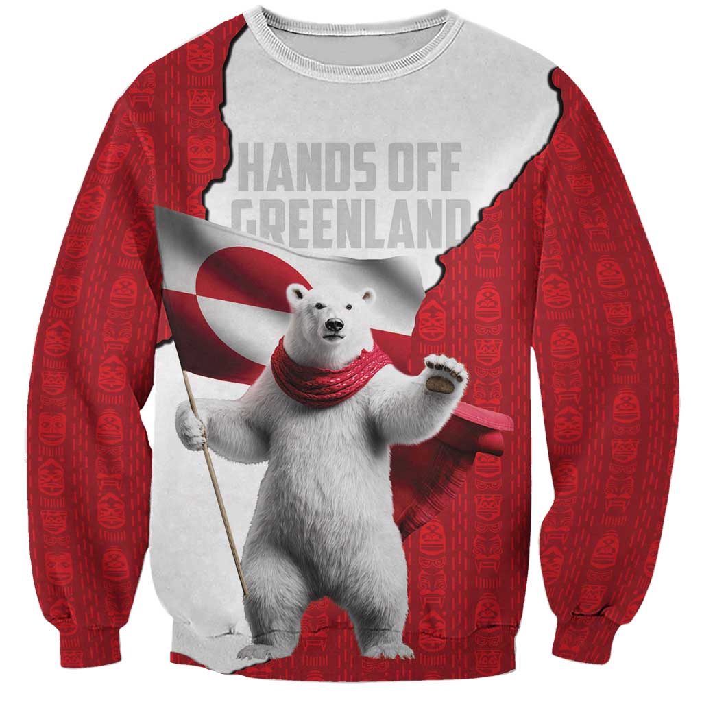 Hands Off Greenland Personalized Sweatshirt Poland Bear with Flag