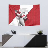 Hands Off Greenland Tapestry Poland Bear with Flag