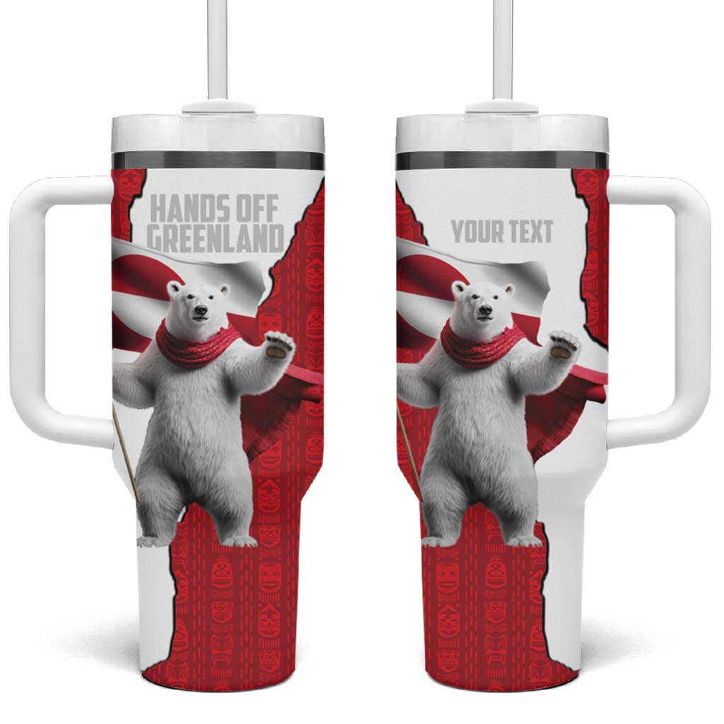 Hands Off Greenland Personalized Tumbler With Handle Poland Bear with Flag