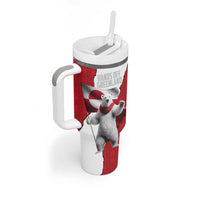 Hands Off Greenland Personalized Tumbler With Handle Poland Bear with Flag