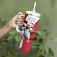 Hands Off Greenland Personalized Tumbler With Handle Poland Bear with Flag