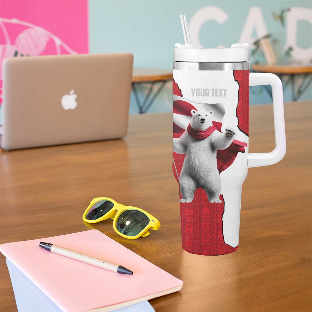 Hands Off Greenland Personalized Tumbler With Handle Poland Bear with Flag