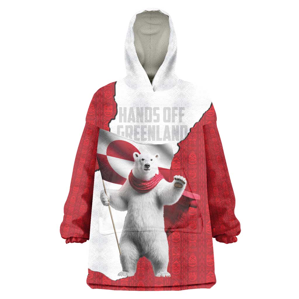 Hands Off Greenland Personalized Wearable Blanket Hoodie Poland Bear with Flag