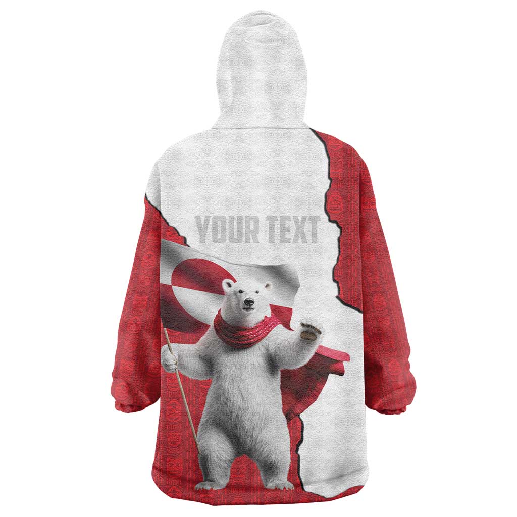 Hands Off Greenland Personalized Wearable Blanket Hoodie Poland Bear with Flag