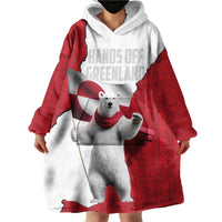 Hands Off Greenland Personalized Wearable Blanket Hoodie Poland Bear with Flag