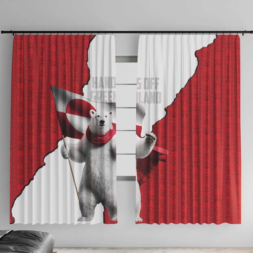 Hands Off Greenland Window Curtain Poland Bear with Flag