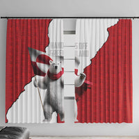 Hands Off Greenland Window Curtain Poland Bear with Flag