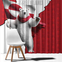 Hands Off Greenland Window Curtain Poland Bear with Flag