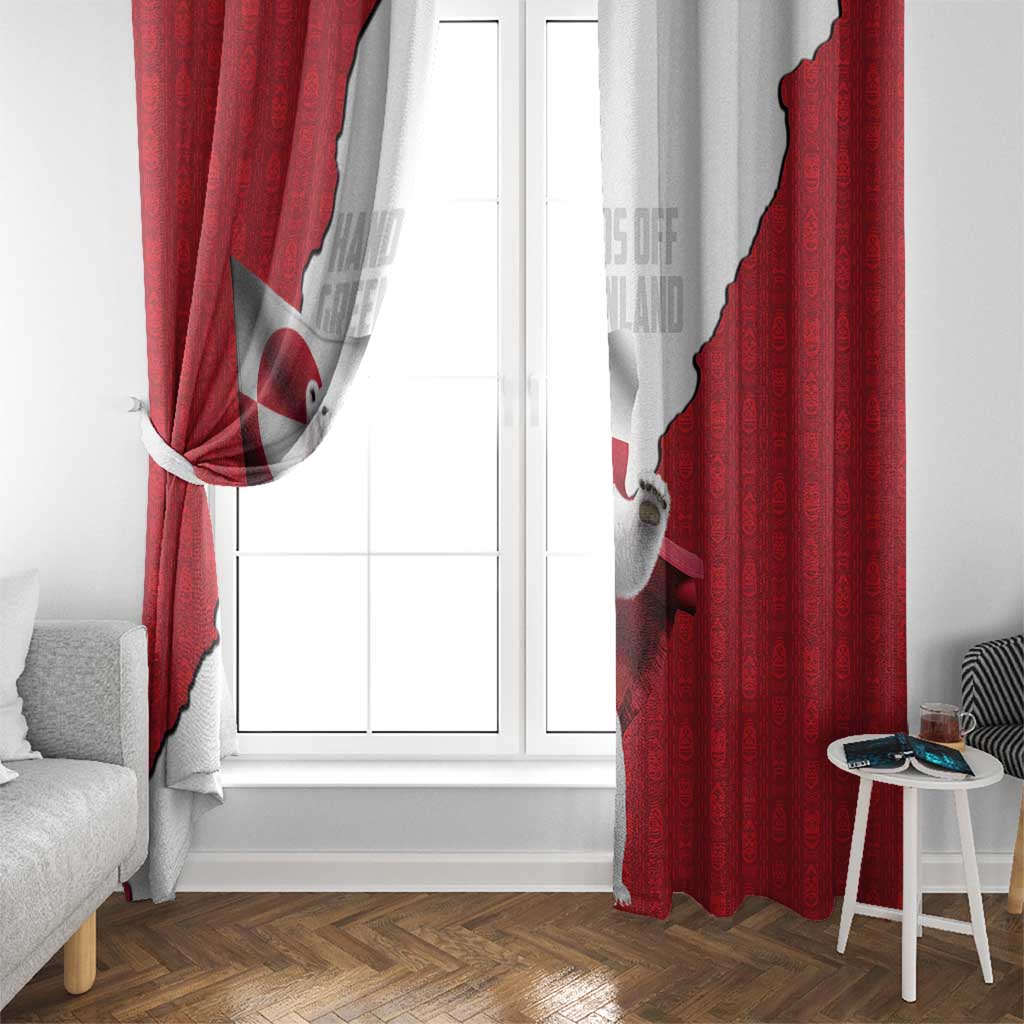 Hands Off Greenland Window Curtain Poland Bear with Flag