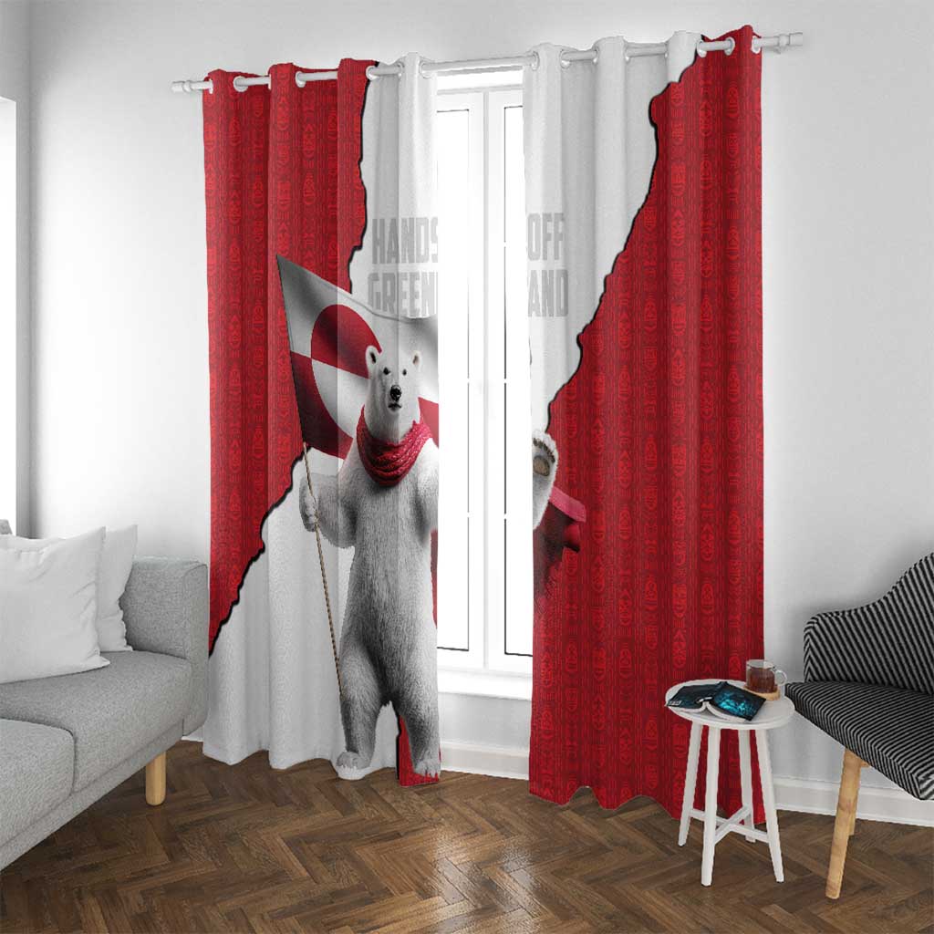 Hands Off Greenland Window Curtain Poland Bear with Flag