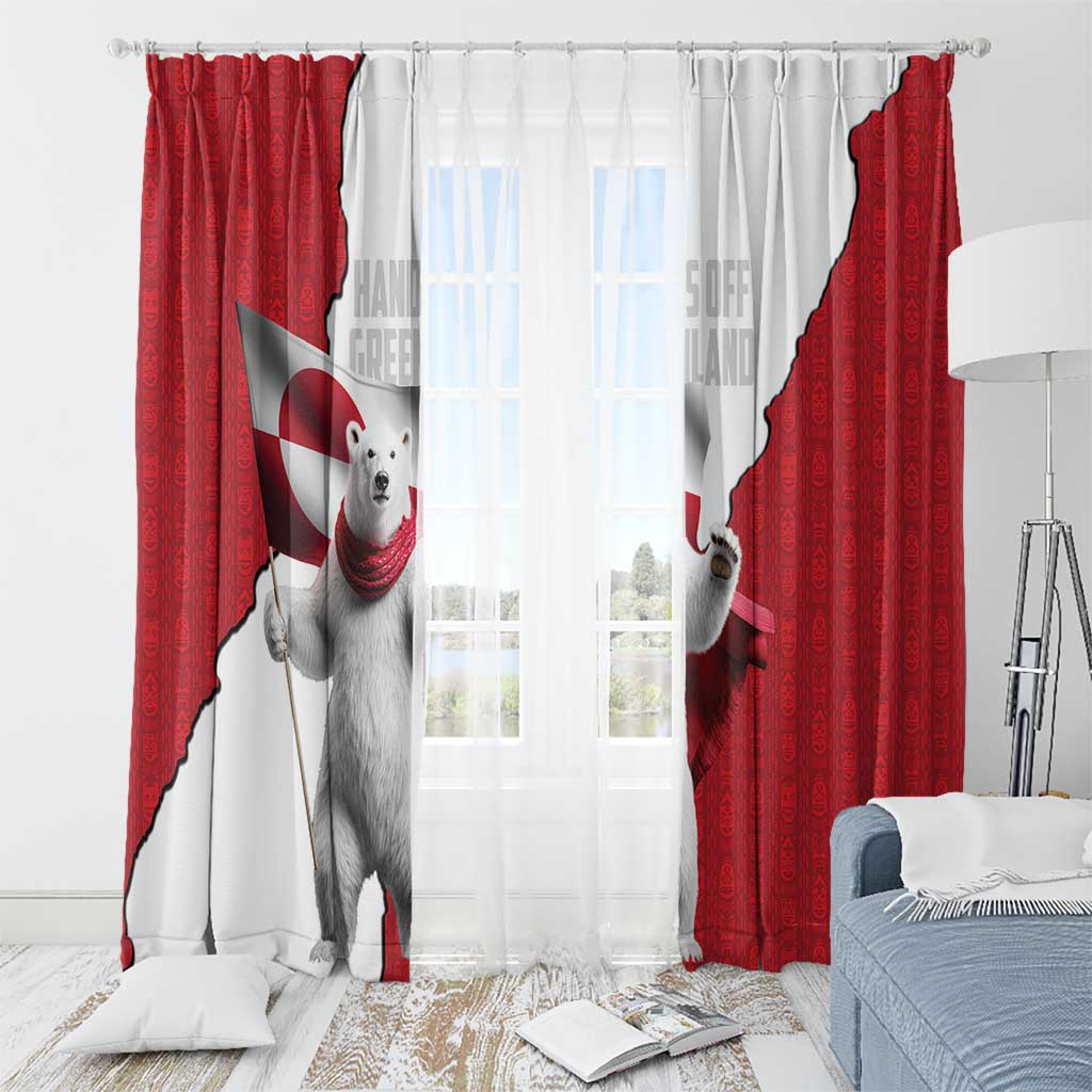 Hands Off Greenland Window Curtain Poland Bear with Flag