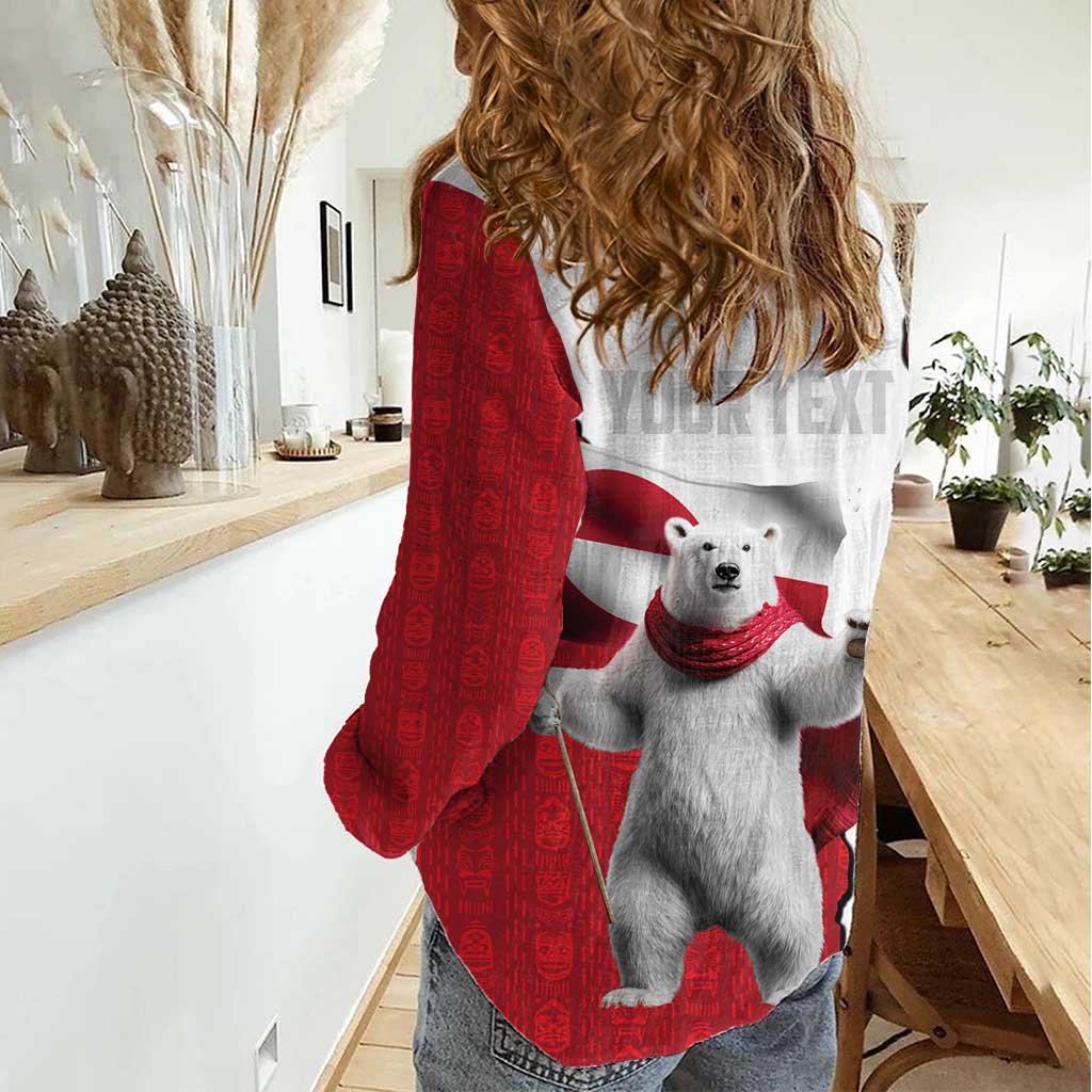 Hands Off Greenland Personalized Women Casual Shirt Poland Bear with Flag