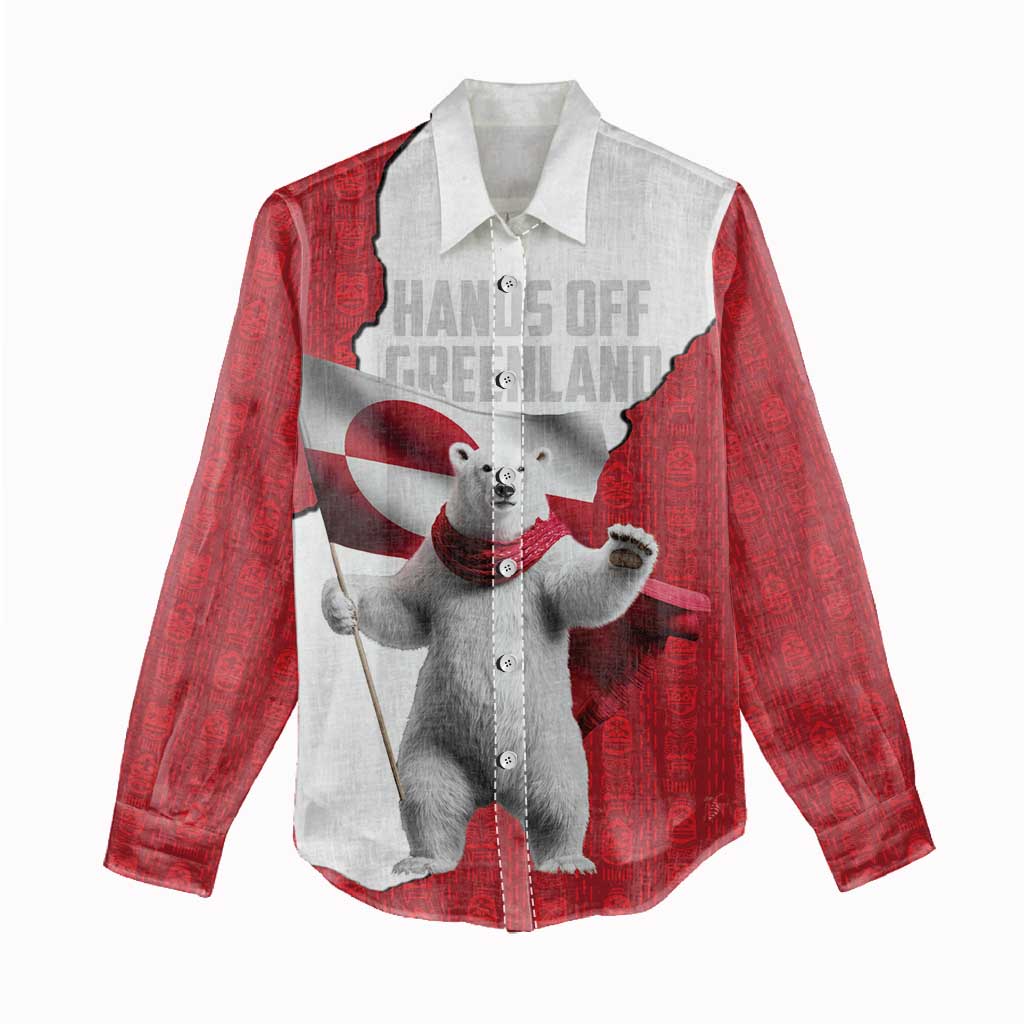 Hands Off Greenland Personalized Women Casual Shirt Poland Bear with Flag