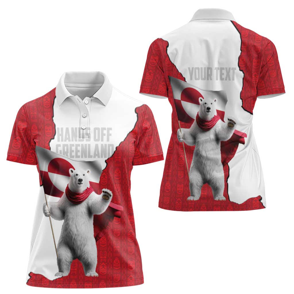 Hands Off Greenland Personalized Women Polo Shirt Poland Bear with Flag