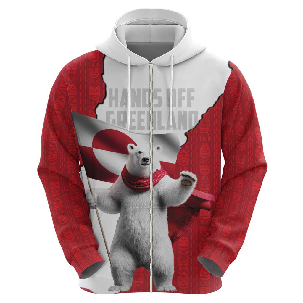 Hands Off Greenland Personalized Zip Hoodie Poland Bear with Flag