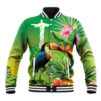 Brazil Rio-Toucan Bird Personalized Baseball Jacket Tropical Flowers