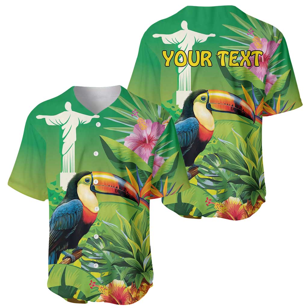 Brazil Rio-Toucan Bird Personalized Baseball Jersey Tropical Flowers