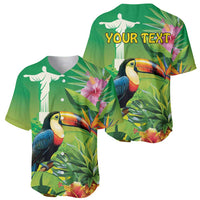 Brazil Rio-Toucan Bird Personalized Baseball Jersey Tropical Flowers