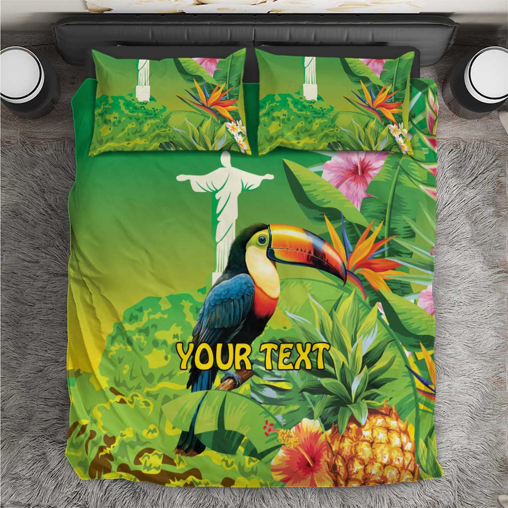 Brazil Rio-Toucan Bird Personalized Bedding Set Tropical Flowers