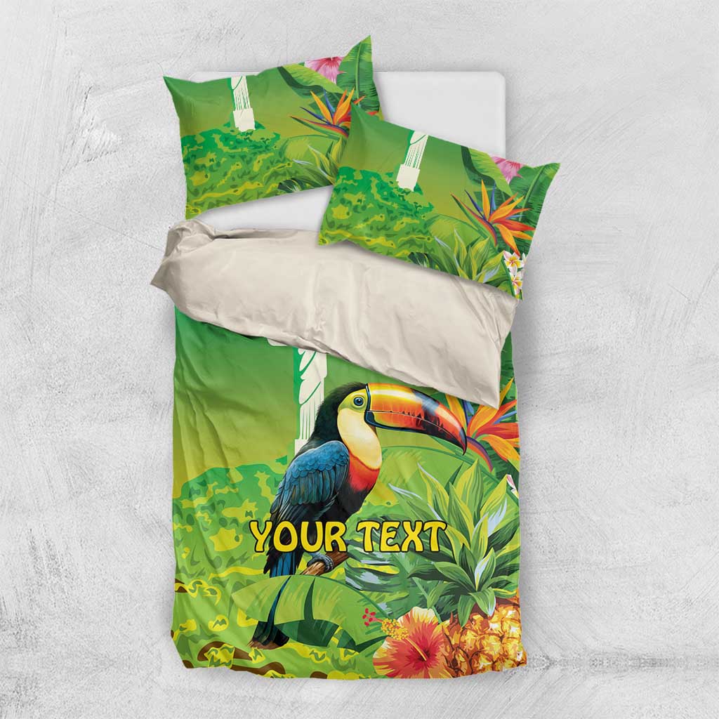 Brazil Rio-Toucan Bird Personalized Bedding Set Tropical Flowers