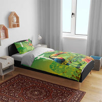 Brazil Rio-Toucan Bird Personalized Bedding Set Tropical Flowers