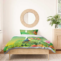 Brazil Rio-Toucan Bird Personalized Bedding Set Tropical Flowers