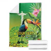 Brazil Rio-Toucan Bird Personalized Blanket Tropical Flowers