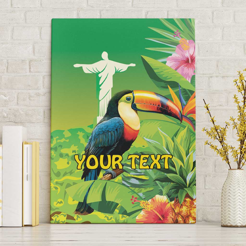 Brazil Rio-Toucan Bird Personalized Canvas Wall Art Tropical Flowers
