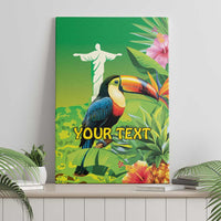 Brazil Rio-Toucan Bird Personalized Canvas Wall Art Tropical Flowers