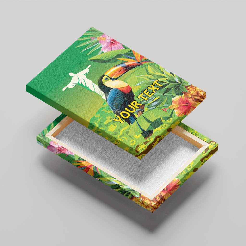 Brazil Rio-Toucan Bird Personalized Canvas Wall Art Tropical Flowers