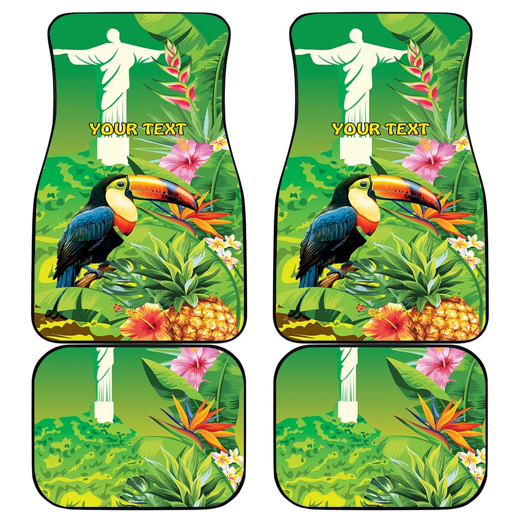 Brazil Rio-Toucan Bird Personalized Car Mats Tropical Flowers