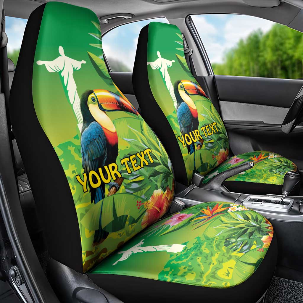 Brazil Rio-Toucan Bird Personalized Car Seat Cover Tropical Flowers