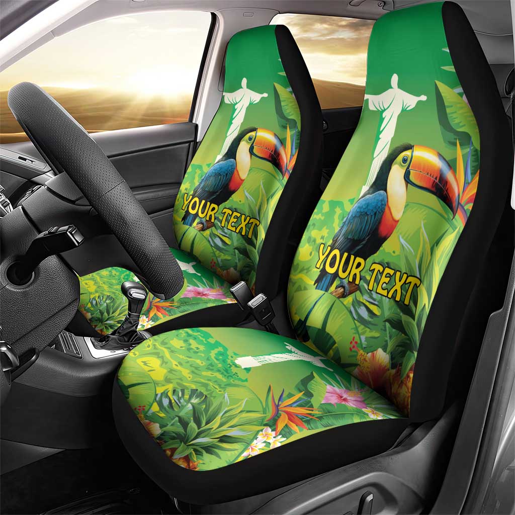 Brazil Rio-Toucan Bird Personalized Car Seat Cover Tropical Flowers