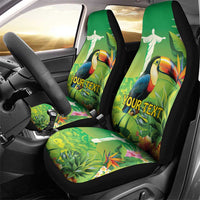 Brazil Rio-Toucan Bird Personalized Car Seat Cover Tropical Flowers