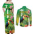 Brazil Rio-Toucan Bird Personalized Couples Matching Off Shoulder Maxi Dress and Long Sleeve Button Shirt Tropical Flowers