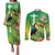 Brazil Rio-Toucan Bird Personalized Couples Matching Puletasi and Long Sleeve Button Shirt Tropical Flowers