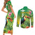Brazil Rio-Toucan Bird Personalized Couples Matching Short Sleeve Bodycon Dress and Long Sleeve Button Shirt Tropical Flowers