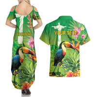 Brazil Rio-Toucan Bird Personalized Couples Matching Summer Maxi Dress and Hawaiian Shirt Tropical Flowers