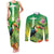 Brazil Rio-Toucan Bird Personalized Couples Matching Tank Maxi Dress and Long Sleeve Button Shirt Tropical Flowers