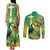 Brazil Rio-Toucan Bird Personalized Couples Matching Tank Maxi Dress and Long Sleeve Button Shirt Tropical Flowers