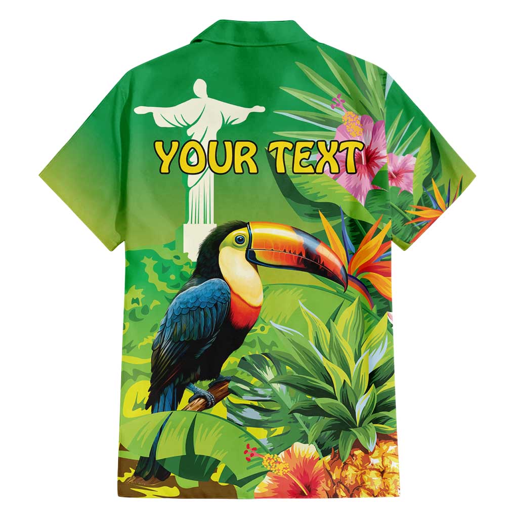 Brazil Rio-Toucan Bird Personalized Family Matching Off Shoulder Maxi Dress and Hawaiian Shirt Tropical Flowers