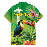 Brazil Rio-Toucan Bird Personalized Family Matching Off Shoulder Maxi Dress and Hawaiian Shirt Tropical Flowers