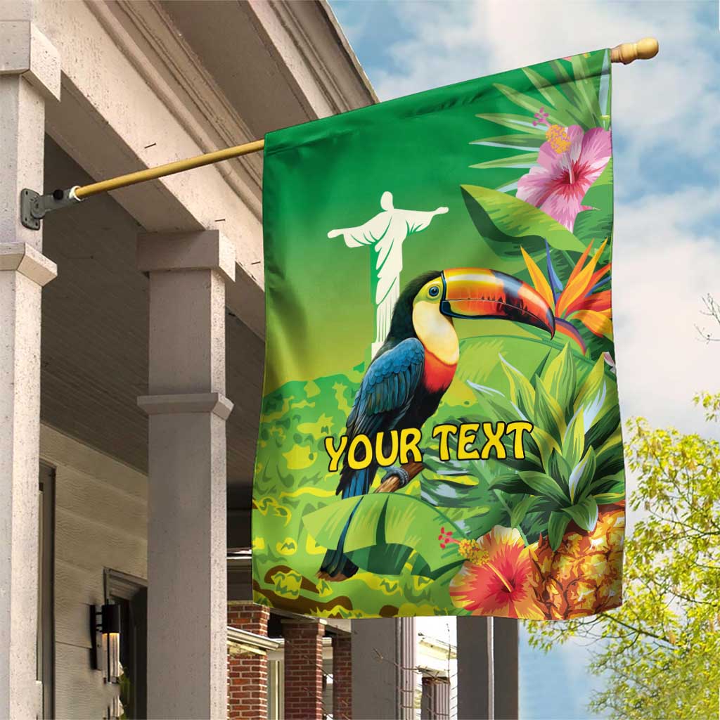 Brazil Rio-Toucan Bird Personalized Garden Flag Tropical Flowers