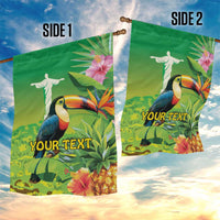 Brazil Rio-Toucan Bird Personalized Garden Flag Tropical Flowers