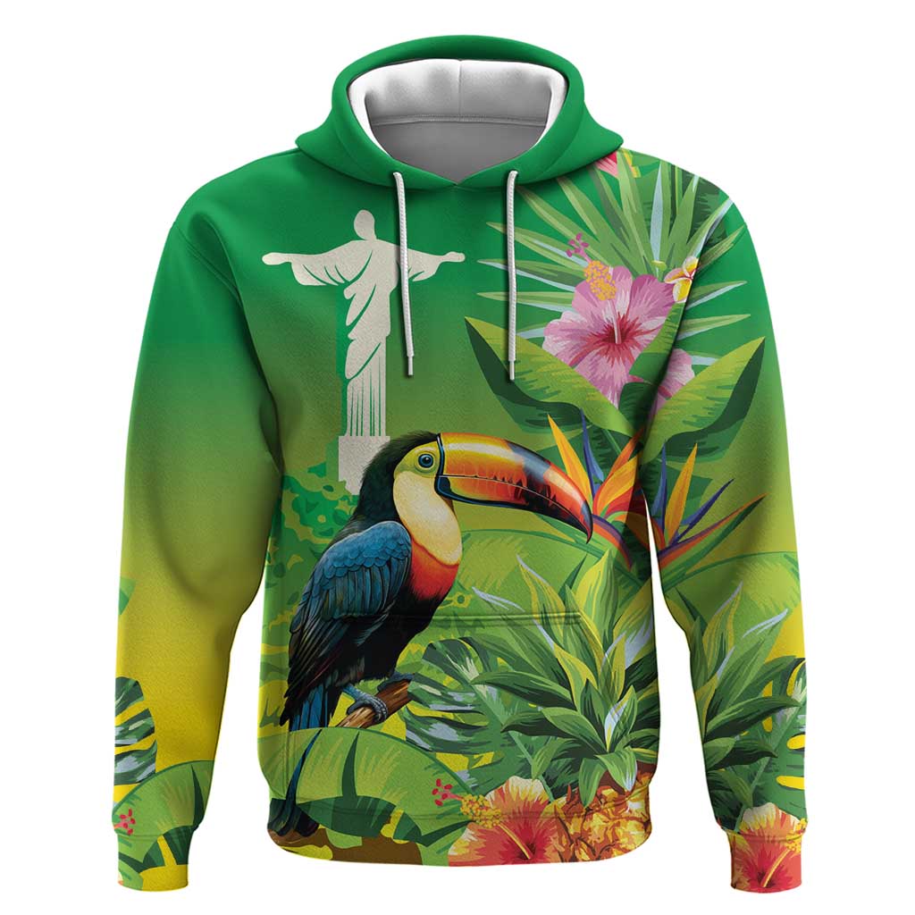 Brazil Rio-Toucan Bird Personalized Hoodie Tropical Flowers