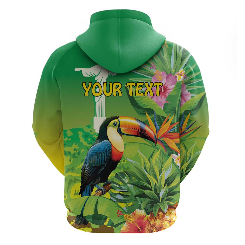 Brazil Rio-Toucan Bird Personalized Hoodie Tropical Flowers
