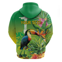 Brazil Rio-Toucan Bird Personalized Hoodie Tropical Flowers