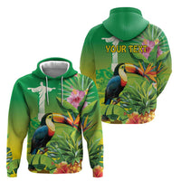Brazil Rio-Toucan Bird Personalized Hoodie Tropical Flowers