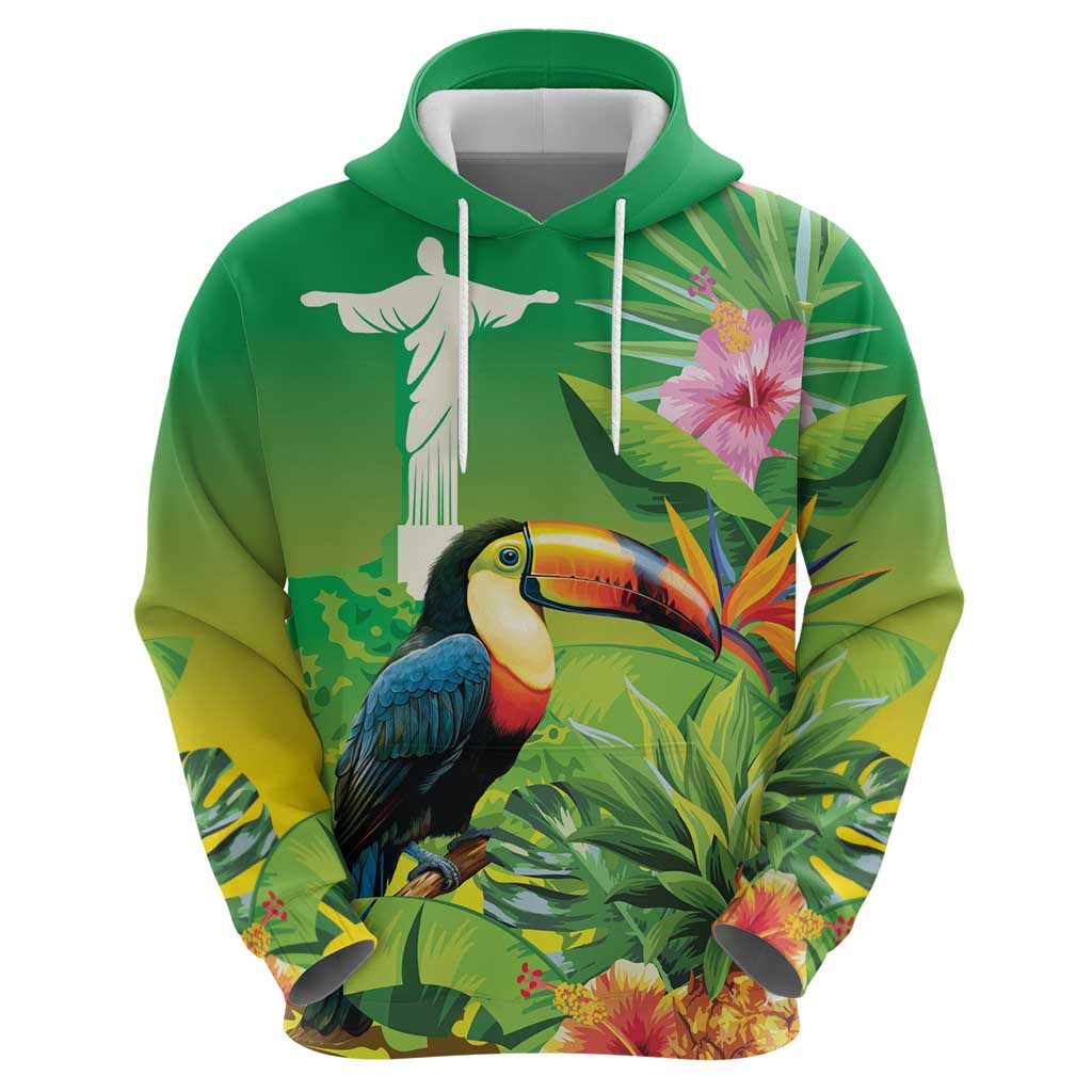 Brazil Rio-Toucan Bird Personalized Hoodie Tropical Flowers