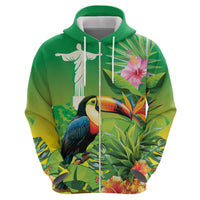 Brazil Rio-Toucan Bird Personalized Hoodie Tropical Flowers